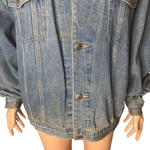 Vintage 90s Bugle Boy Denim Jacket Mens Medium Blue Trucker - Picture 4 of 10